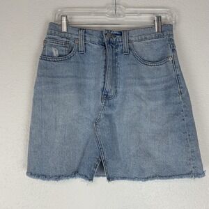 Madewell Skirt Womens 27 Rigid Denim A-line Mini Cowgirl Western Boho‎ Retro 70s